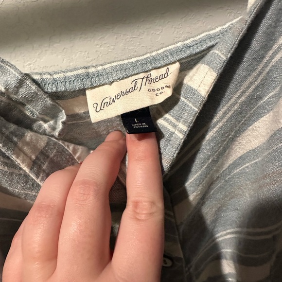 Target Light Blue Striped Midi Dress with pockets adjustable straps - Picture 6 of 6